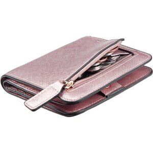 RFID-Blocking Compact Bifold Wallet – Luxury Leather Mini Purse with ID window